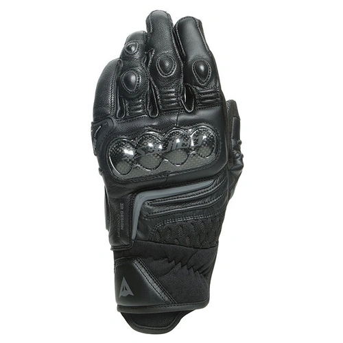 Dainese Carbon 3 Short Leather Gloves - Black/Black