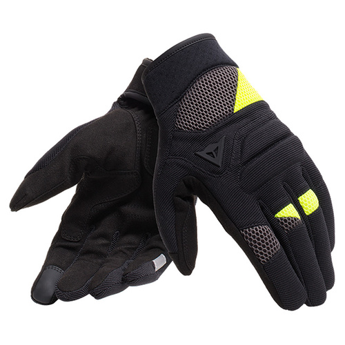 Dainese Fogal Tex GLoves - Black/Fluro Yellow - XS - SKU:4007165