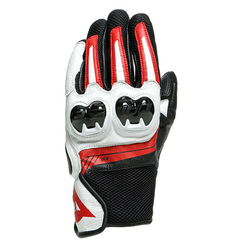 Dainese Mig 3 Leather Gloves - Black/White/Lava Red - XS - SKU:4007260