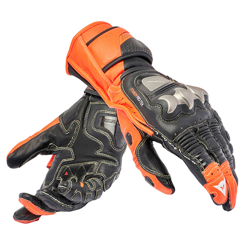 Dainese Full Metal 7 Gloves - Black/Fluro Red - XS - SKU:4008405