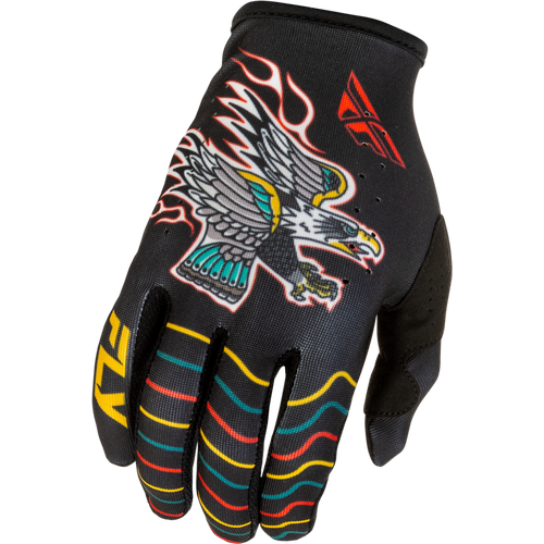 Fly Racing 2026 Lite SE Americana MX Gloves - Black/Red/Gold - S - SKU:4009093