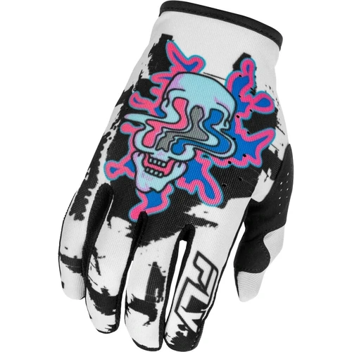 Fly Racing 2026 Youth Lite SE Warp MX Gloves - White/Blue/Pink