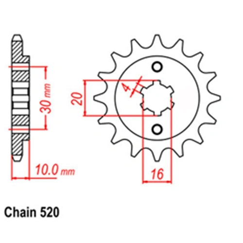 Front Sprocket - Steel 14T 520P