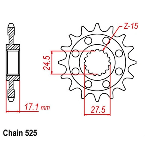 FRT SPR STEEL 15T 525P