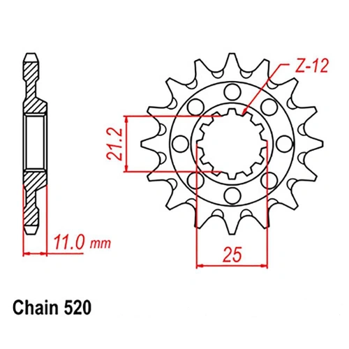 Front Sprocket - Steel 17T 520P