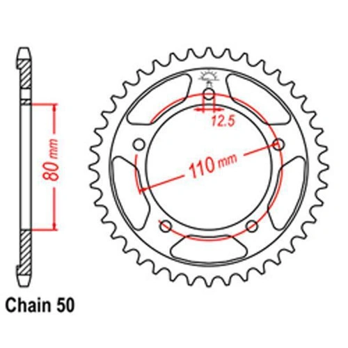 Link Rear Sprocket - Triumph - 530 - Steel - 42