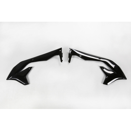 UFO Radiator Shrouds - Kawasaki - KX450F 16-18 - Black - SKU:4736001