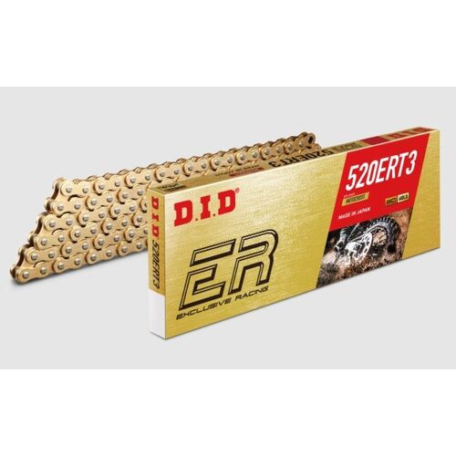 D.I.D Exclusive Racing 520ERT3 SDH RB Chain - Gold/Gold 120L - SKU:520ERT3SDHGG120RB
