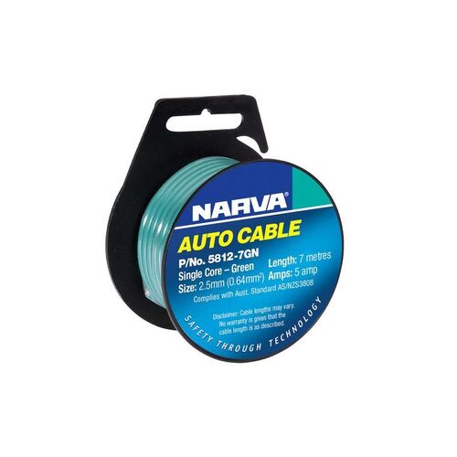 5A 2.5MM GREEN SINGLE CORE CABLE (7M) - SKU:5812-7GN