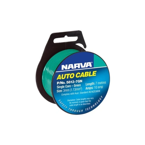 10A 3MM GREEN SINGLE CORE CABLE (7M)