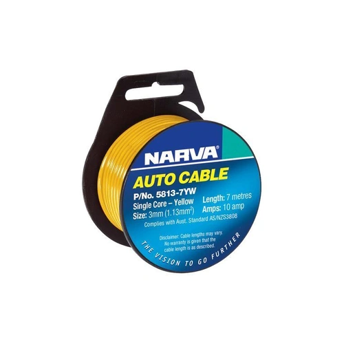 10A 3MM YELLOW SINGLE CORE CABLE (7M)