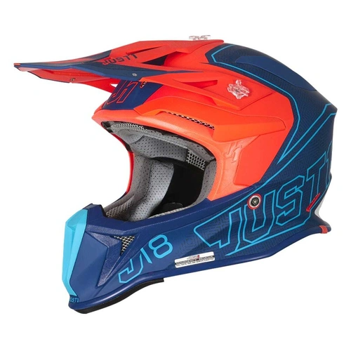 Just1 J18 MIPS Vertigo Helmet - Blue/White/Fluro Orange - XS - SKU:606018125400502