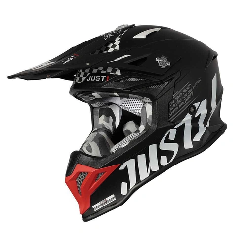 Just1 J39 Rock Helmet - Red/White/Matte Black - S - SKU:606337020100403