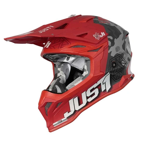 Just1 J39 Kinetic Helmet - Grey/Matte Red - S - SKU:606337027100303