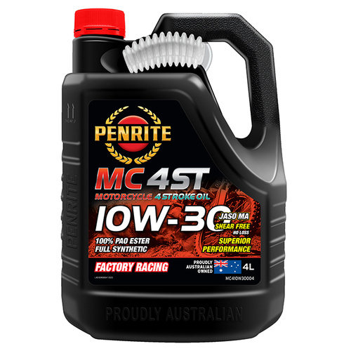 Penrite MC-4ST 10W-30 100% PAO Ester Full Synthetic Oil - 4 Litres - SKU:6107742
