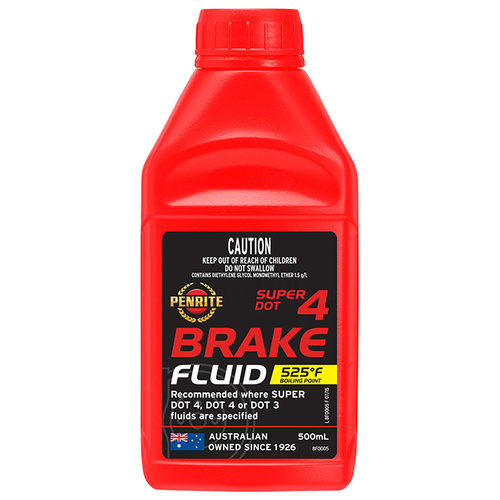 Penrite Super DOT 4 Brake Fluid - 500ml - SKU:6107810