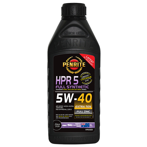 Penrite HPR 5 5W-40 Full Synthetic Oil - 1 Litre - SKU:6108022