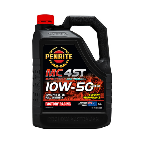 Penrite MC-4ST 10W-50 100% PAO Ester Full Synthetic - 4 Litres - SKU:6108206