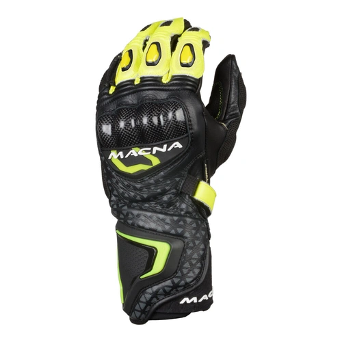 Macna Track R Glove - Black/Grey/Fluro Yellow - M - SKU:64-1031-33