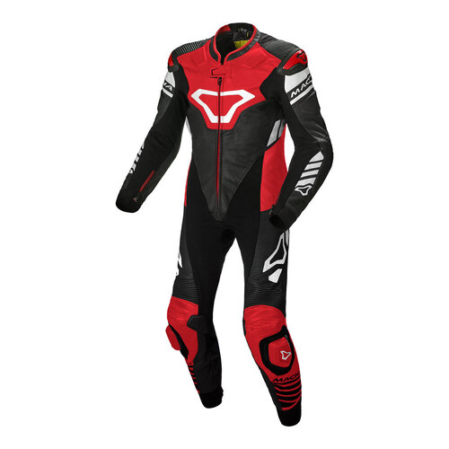 Macna Tracktix 1 Pce Suit - Black/Red/White - S - SKU:64-1125-26