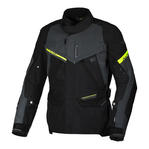 Macna Mundial Jacket - Night Eye/Grey/Black/Fluro Yellow - S - SKU:64-1320-08