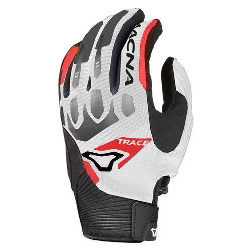 Macna Trace Glove - White/Black/Red - S - SKU:64-3037-55