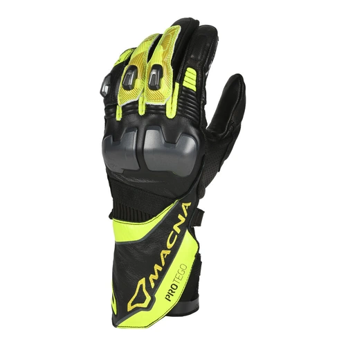 Macna Protego Gloves - Black/Fluro Yellow - S - SKU:64-3404-76