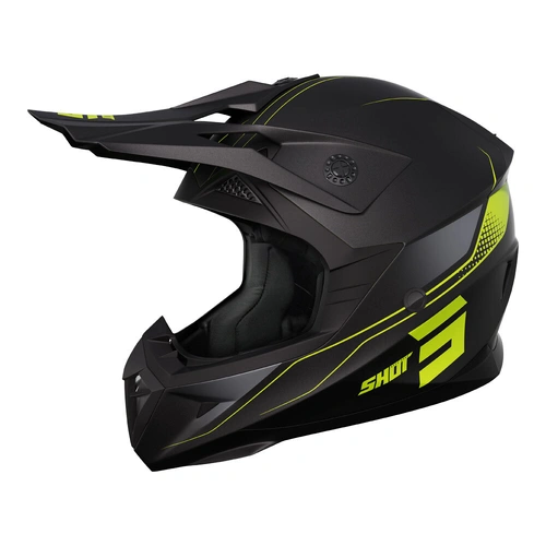Shot Pulse Edge Helmet - Matte Black/Neon/Yellow