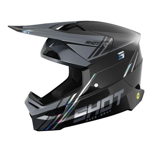 Shot Race Phaser Pearly Helmet - Black/Holographic - S - SKU:66-5713-05