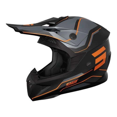 Shot Pulse Lines Matte Helmet - Black/Orange - XS - SKU:66-5718-04