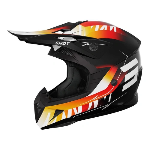 Shot Pulse X-Treme Kids Glossy Helmet - Orange/Red - M - SKU:66-5723-02