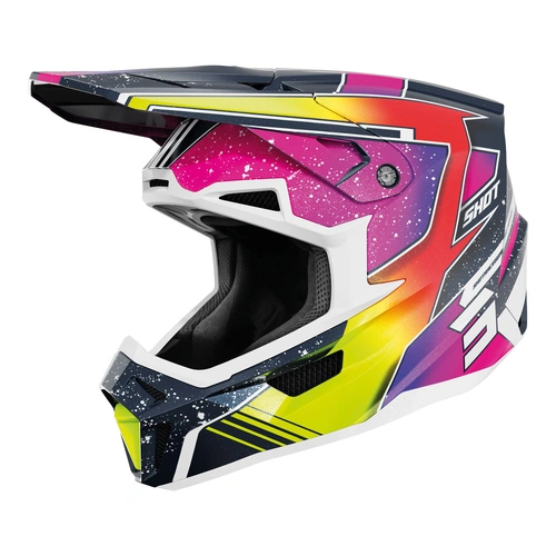 Shot Lite Racing MX Helmet - Blue/Neon Yellow Pearly