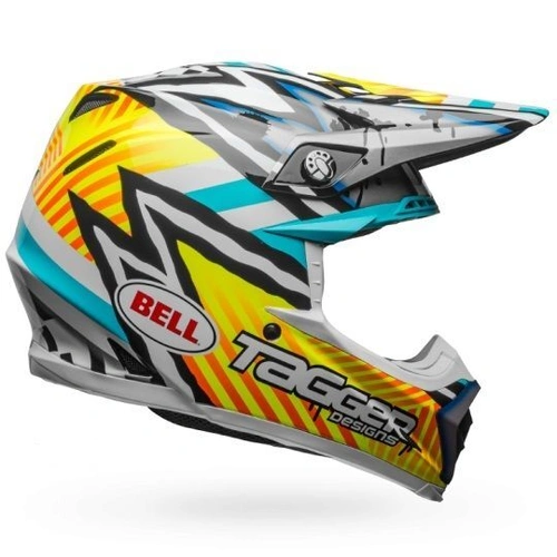 Bell Moto-9 MIPS Tagger Helmet - Yellow/Blue/White - XL - SKU:7091859