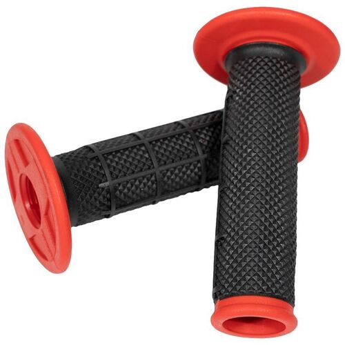 Oneal Dual Comp Open Ended Half Waffle Black Red Grips - SKU:7160303