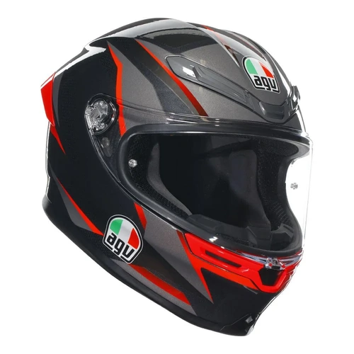 AGV K6 S Slashcut Helmet - Black/Red - S - SKU:77-180-05
