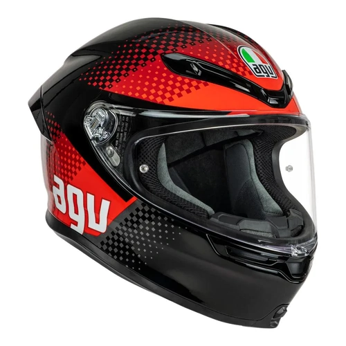 AGV K6 S Fision Helmet - Black/Red - S - SKU:77-183-05