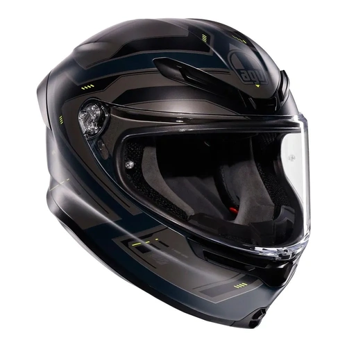 AGV K6 S Enhance Matte Helmet - Grey/Fluro Yellow - S - SKU:77-186-05