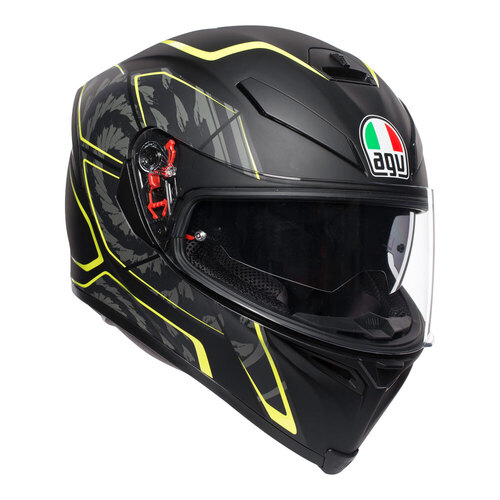 AGV K5S Tornado Helmet - Matte Black/Fluro Yellow