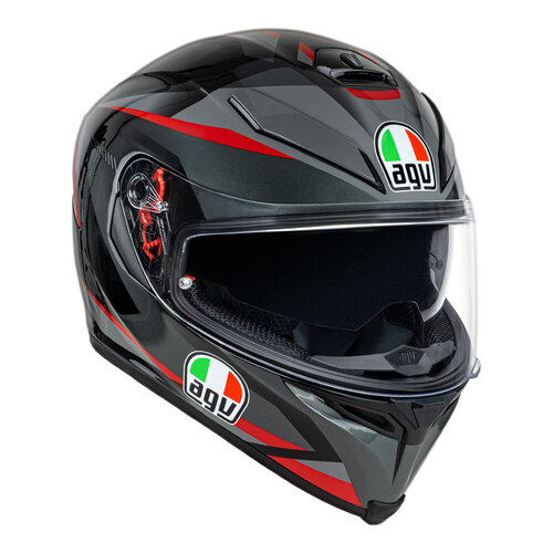 AGV K5S Plasma Helmet - Grey/Black/Red - S - SKU:77-284-05