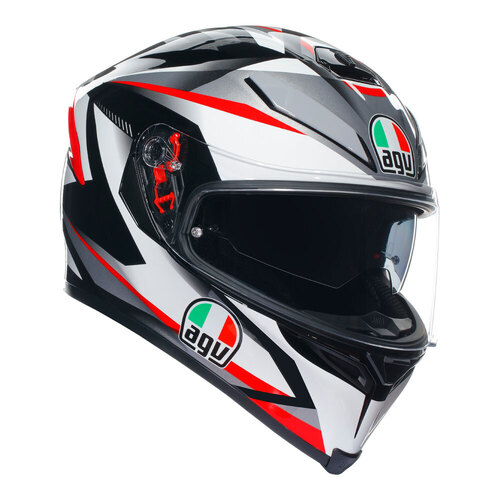 AGV K5S Plasma Helmet - White/Black/Red - S - SKU:77-285-05
