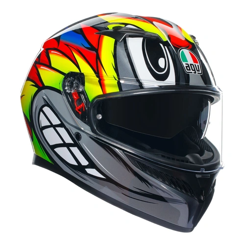 AGV K3 Birdy 2.0 Helmet - Grey/Yellow/Red - M - SKU:77-399-07