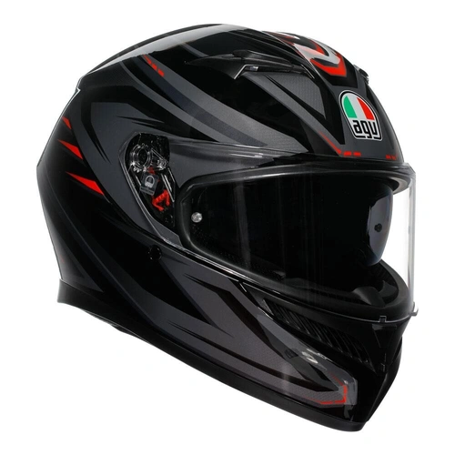 AGV K3 Syth Full Face Helmet - Black/Red - S - SKU:77-406-05