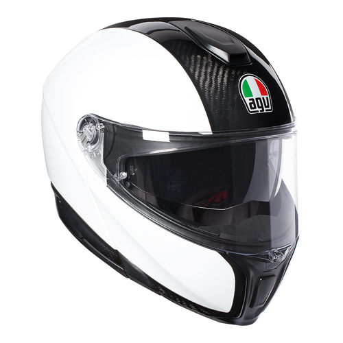 AGV SportModular Carbon Helmet - Carbon/White - M - SKU:77-604-07