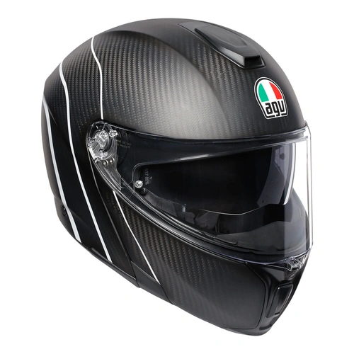 AGV Sportmodular Refractive Helmet - Carbon/Silver - L - SKU:77-612-09