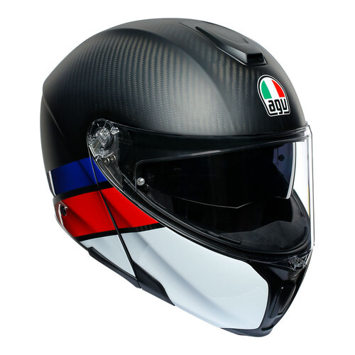 AGV SportModular Carbon Helmet - Carbon/Red/Blue - M - SKU:77-614-07
