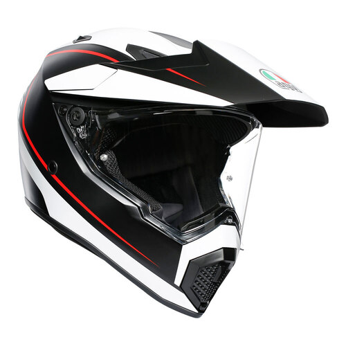 AGV AX9 PAC R Helmet - Matte Black/White/Red - 2XS - SKU:77-691-03