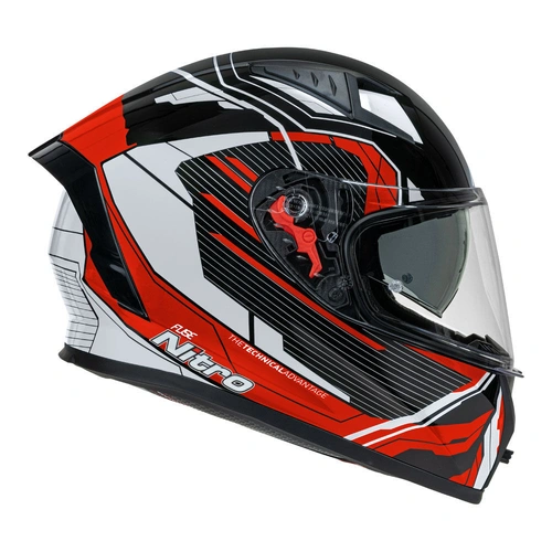 Nitro N501 Fuse Gloss Helmet - Red/White/Black - S - SKU:85-327-05