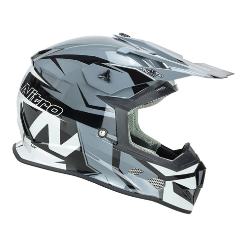 Nitro MX700 Satin Helmet - Black/Gunmetal - M - SKU:85-712-07