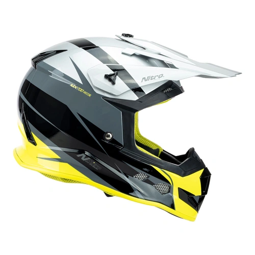 Nitro MX700 Recoil Helmet - Grey/Black/Fluro Yellow - S - SKU:85-720-05