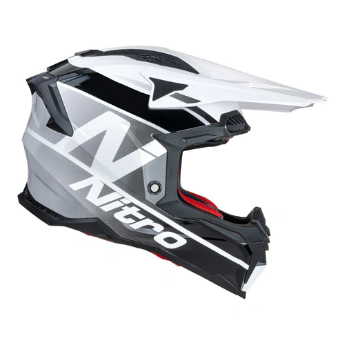 Nitro MX710 Onyx Helmet - White/Grey - L - SKU:85-734-09